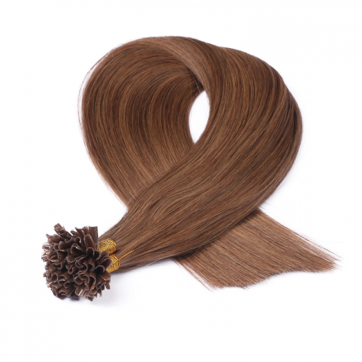 25 x Keratin Bonding Hair Extensions - 7 Mittelnaturblond - 120% Echthaar - NOVON EXTENTIONS 50 cm - 1 g