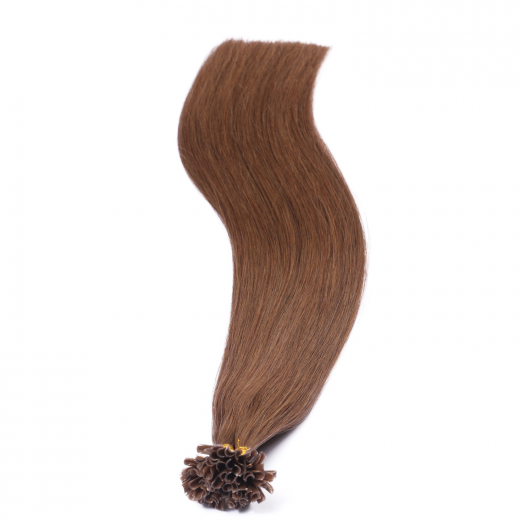 25 x Keratin Bonding Hair Extensions - 7 Mittelnaturblond - 100% Echthaar - NOVON EXTENTIONS 60 cm - 1 g
