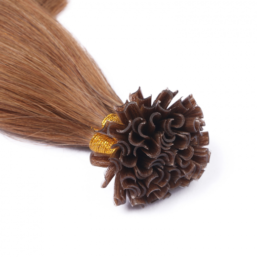 25 x Keratin Bonding Hair Extensions - 9 Mittelblond - 100% Echthaar - NOVON EXTENTIONS 60 cm - 0,5 g