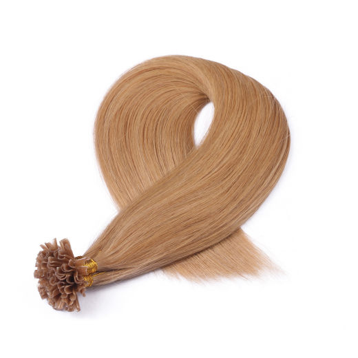 25 x Keratin Bonding Hair Extensions - 19 Mittelgoldblond - 100% Echthaar - NOVON EXTENTIONS 60 cm - 1 g