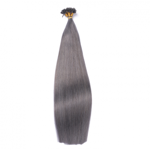 25 x Keratin Bonding Hair Extensions - Darkgrey - 120% Echthaar - NOVON EXTENTIONS 40 cm - 1 g