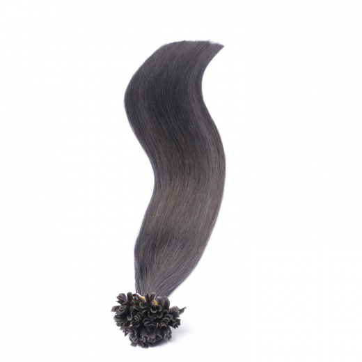 25 x Keratin Bonding Hair Extensions - Darkgrey - 120% Echthaar - NOVON EXTENTIONS 40 cm - 1 g