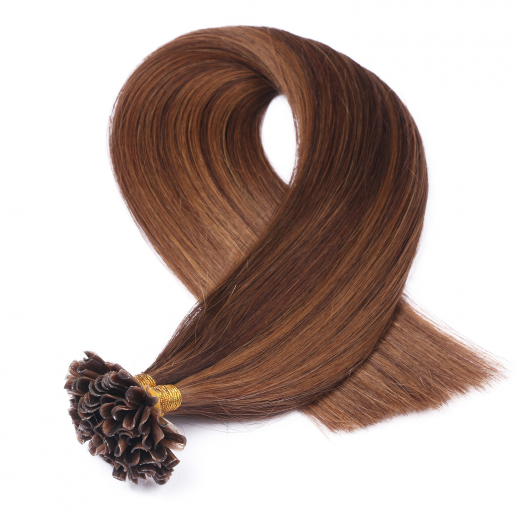 25 x Keratin Bonding Hair Extensions - 4/30 Gestrhnt - 100% Echthaar - NOVON EXTENTIONS 40 cm - 1 g