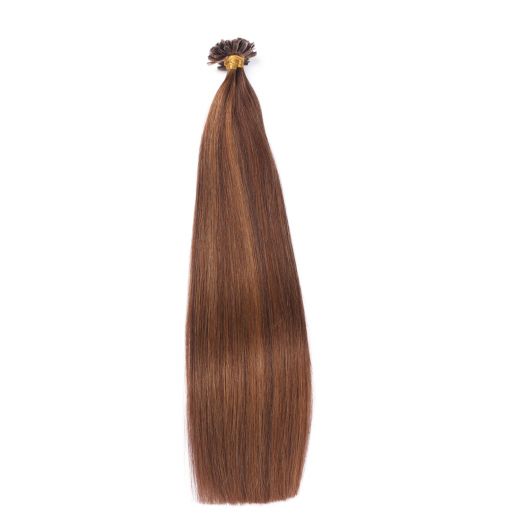 25 x Keratin Bonding Hair Extensions - 4/30 Gestr�hnt - 120% Echthaar - NOVON EXTENTIONS 40 cm - 1 g