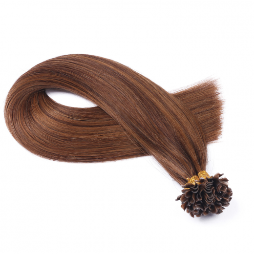 25 x Keratin Bonding Hair Extensions - 4/30 Gestr�hnt - 120% Echthaar - NOVON EXTENTIONS 40 cm - 0,5 g