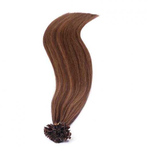 25 x Keratin Bonding Hair Extensions - 6/12 Gestrhnt - 100% Echthaar - NOVON EXTENTIONS 40 cm - 1 g