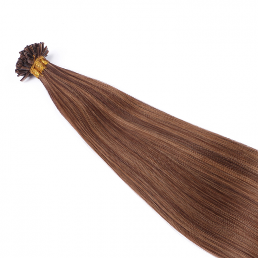25 x Keratin Bonding Hair Extensions - 6/12 Gestr�hnt - 120% Echthaar - NOVON EXTENTIONS 60 cm - 1 g
