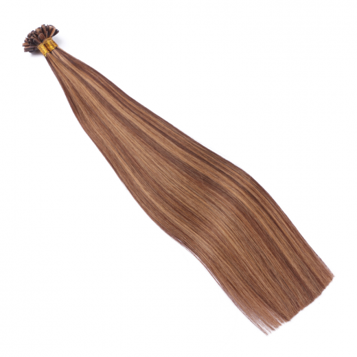 25 x Keratin Bonding Hair Extensions - 6/27 Gestrhnt - 100% Echthaar - NOVON EXTENTIONS 60 cm - 1 g