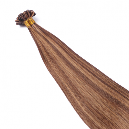 25 x Keratin Bonding Hair Extensions - 6/27 Gestrhnt - 100% Echthaar - NOVON EXTENTIONS 60 cm - 1 g