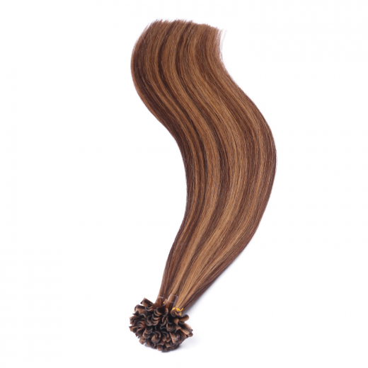 25 x Keratin Bonding Hair Extensions - 6/27 Gestrhnt - 100% Echthaar - NOVON EXTENTIONS 60 cm - 1 g
