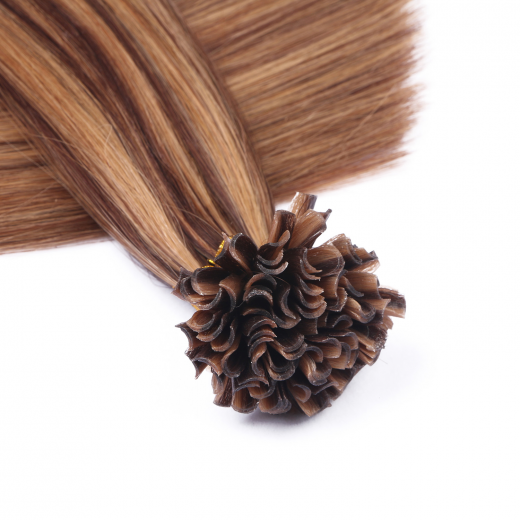 25 x Keratin Bonding Hair Extensions - 6/27 Gestrhnt - 100% Echthaar - NOVON EXTENTIONS 70 cm - 1 g