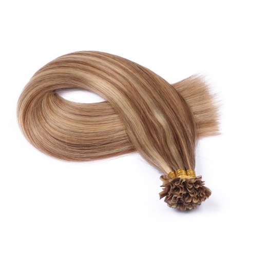 25 x Keratin Bonding Hair Extensions - 18/24 Gestrhnt - 100% Echthaar - NOVON EXTENTIONS 60 cm - 1 g