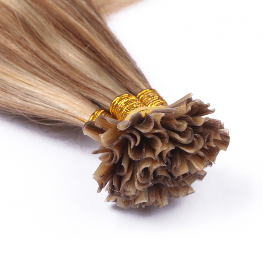 25 x Keratin Bonding Hair Extensions - 18/24 Gestrhnt - 100% Echthaar - NOVON EXTENTIONS 60 cm - 1 g