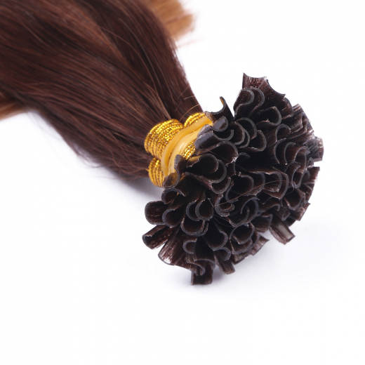 25 x Keratin Bonding Hair Extensions - 2/8 Ombre - 100% Echthaar - NOVON EXTENTIONS 40 cm - 0,5 g