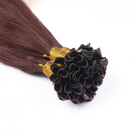 25 x Keratin Bonding Hair Extensions - 2/60 Ombre - 120% Echthaar - NOVON EXTENTIONS 40 cm - 1 g