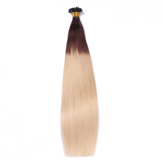 25 x Keratin Bonding Hair Extensions - 2/60 Ombre - 100% Echthaar - NOVON EXTENTIONS 40 cm - 0,5 g