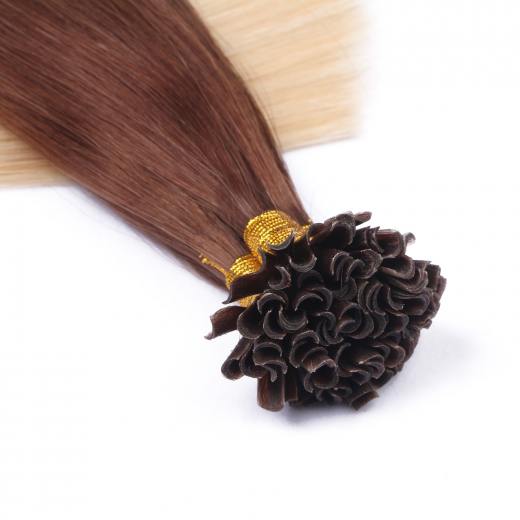 25 x Keratin Bonding Hair Extensions - 4/60 Ombre - 100% Echthaar - NOVON EXTENTIONS 50 cm - 1 g