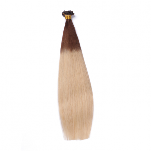 25 x Keratin Bonding Hair Extensions - 4/60 Ombre - 120% Echthaar - NOVON EXTENTIONS 50 cm - 1 g