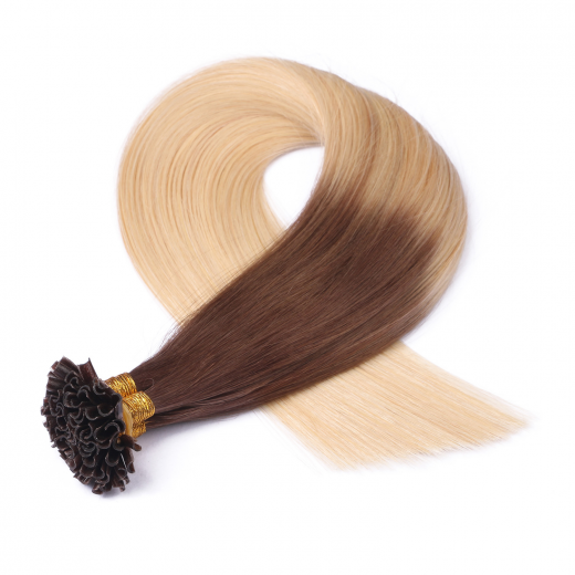25 x Keratin Bonding Hair Extensions - 17/20 Ombre - 120% Echthaar - NOVON EXTENTIONS 70 cm - 1 g