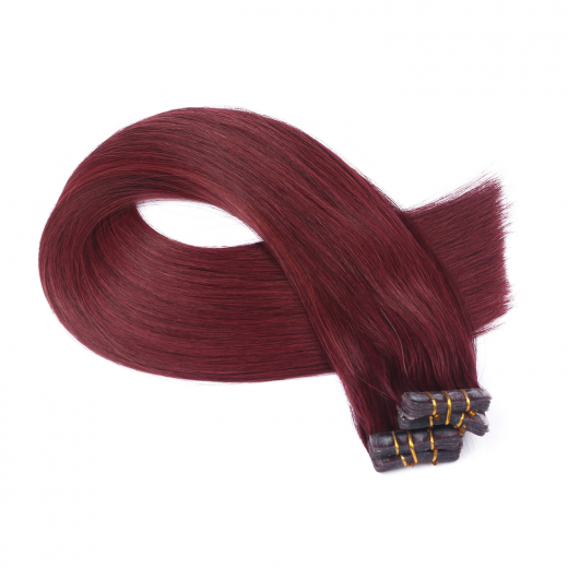 Tape Extensions #99 Hellbraun-violett-mahagoni &ndash; 100 % Echthaar