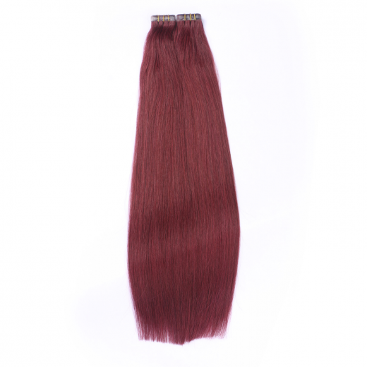 Tape Extensions #99 Hellbraun-violett-mahagoni &ndash; 100 % Echthaar