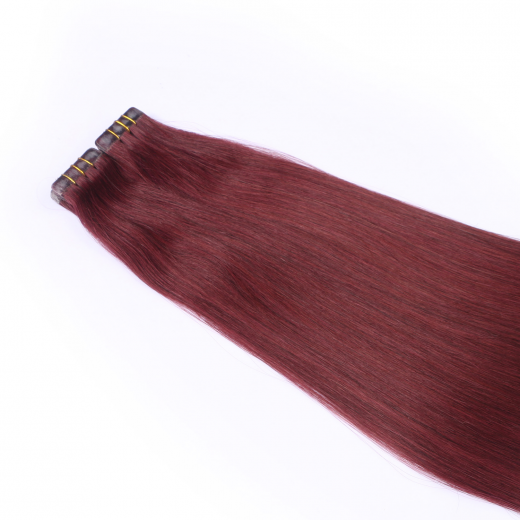 Tape Extensions #99 Hellbraun-violett-mahagoni &ndash; 100 % Echthaar