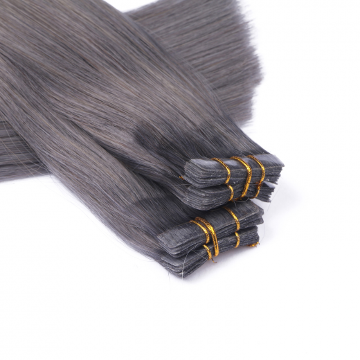 10 x Tape In - Darkgrey - Hair Extensions - 2,5g - NOVON EXTENTIONS 60 cm