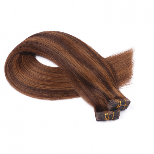 10 x Tape In - 4/30 Gestrhnt - Hair Extensions - 2,5g - NOVON EXTENTIONS 60 cm