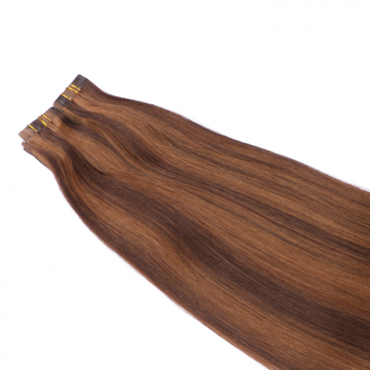 10 x Tape In - 4/30 Gestrhnt - Hair Extensions - 2,5g - NOVON EXTENTIONS 60 cm