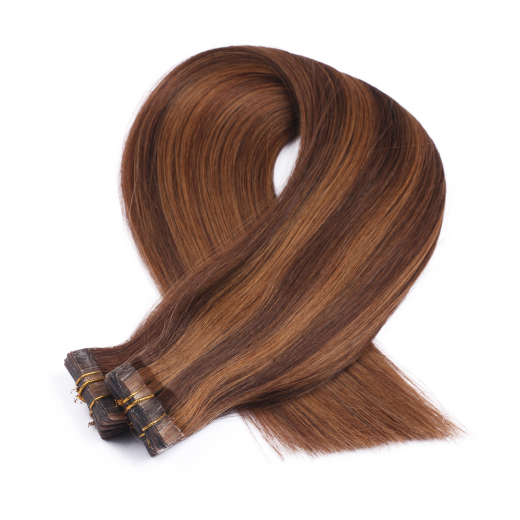 10 x Tape In - 4/30 Gestrhnt - Hair Extensions - 2,5g - NOVON EXTENTIONS 60 cm