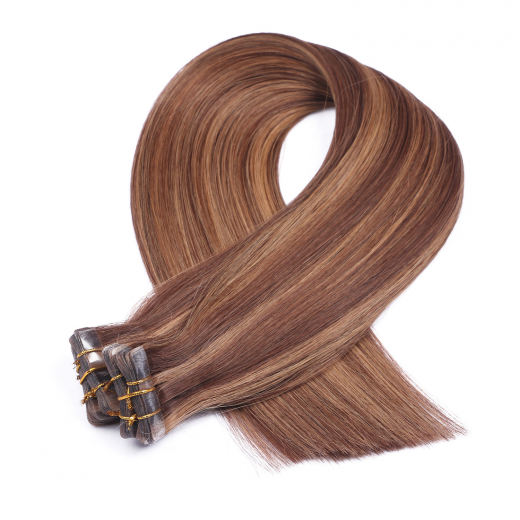 10 x Tape In - 6/12 Gestrhnt - Hair Extensions - 2,5g - NOVON EXTENTIONS 50 cm