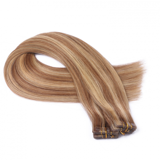 10 x Tape In - 18/24 Gestrhnt - Hair Extensions - 2,5g - NOVON EXTENTIONS 60 cm