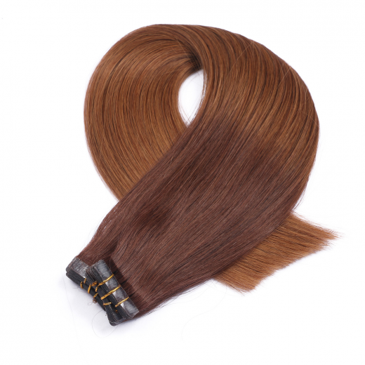 10 x Tape In - 2/8 Ombre - Hair Extensions - 2,5g - NOVON EXTENTIONS 50 cm