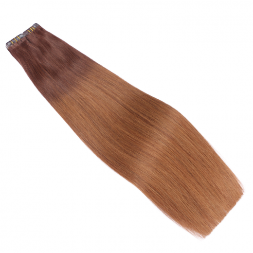10 x Tape In - 2/8 Ombre - Hair Extensions - 2,5g - NOVON EXTENTIONS 50 cm