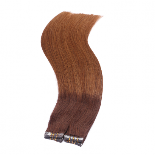 10 x Tape In - 2/8 Ombre - Hair Extensions - 2,5g - NOVON EXTENTIONS 50 cm