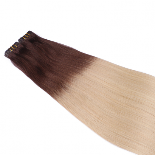 10 x Tape In - 2/60 Ombre - Hair Extensions - 2,5g - NOVON EXTENTIONS 70 cm