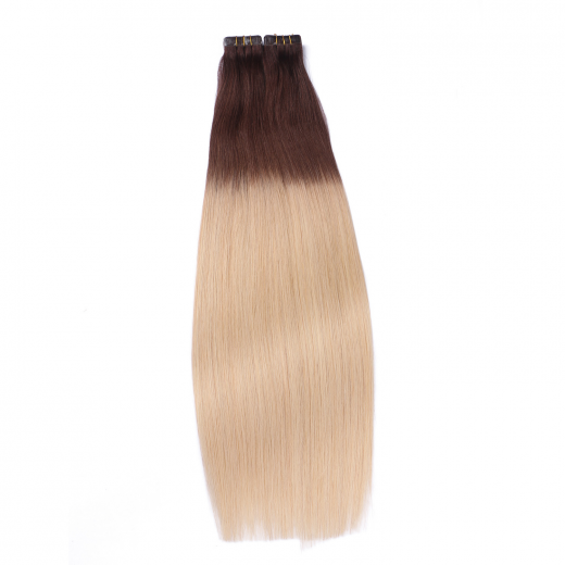10 x Tape In - 2/60 Ombre - Hair Extensions - 2,5g - NOVON EXTENTIONS 70 cm