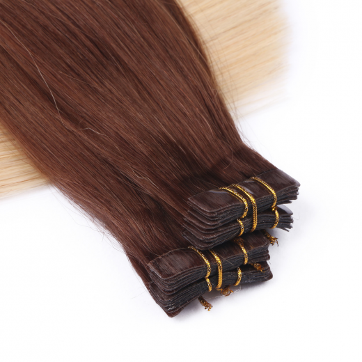 10 x Tape In - 4/60 Ombre - Hair Extensions - 2,5g - NOVON EXTENTIONS 40 cm