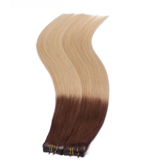 10 x Tape In - 4/60 Ombre - Hair Extensions - 2,5g - NOVON EXTENTIONS 60 cm