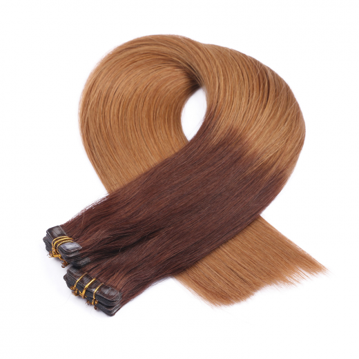 10 x Tape In - 6/27 Ombre - Hair Extensions - 2,5g - NOVON EXTENTIONS 60 cm
