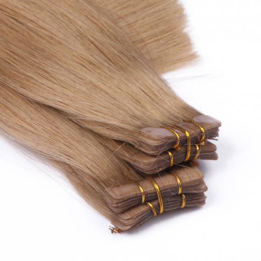 10 x Tape In - 16 Hellblond Natur - Hair Extensions - 2,5g - NOVON EXTENTIONS 70 cm