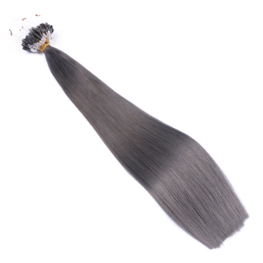 Microring Extensions Dunkelgrau &ndash; 100 % Echthaar