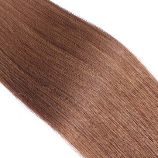 25 x Micro Ring / Loop - 5 Dunkelblond - Hair Extensions 100% Echthaar - NOVON EXTENTIONS 60 cm - 1 g