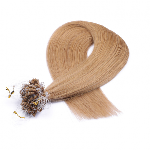 25 x Micro Ring / Loop - 19 Mittelgoldblond - Hair Extensions 100% Echthaar - NOVON EXTENTIONS 50 cm - 1 g