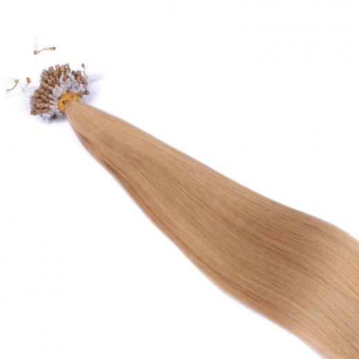 25 x Micro Ring / Loop - 19 Mittelgoldblond - Hair Extensions 100% Echthaar - NOVON EXTENTIONS 50 cm - 0,5 g