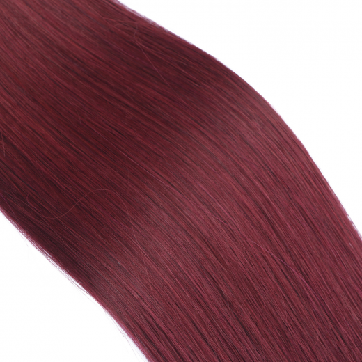 25 x Micro Ring / Loop - 99 Hellbraun-violett-mahagon - Hair Extensions 100% Echthaar - NOVON EXTENTIONS 50 cm - 0,5 g