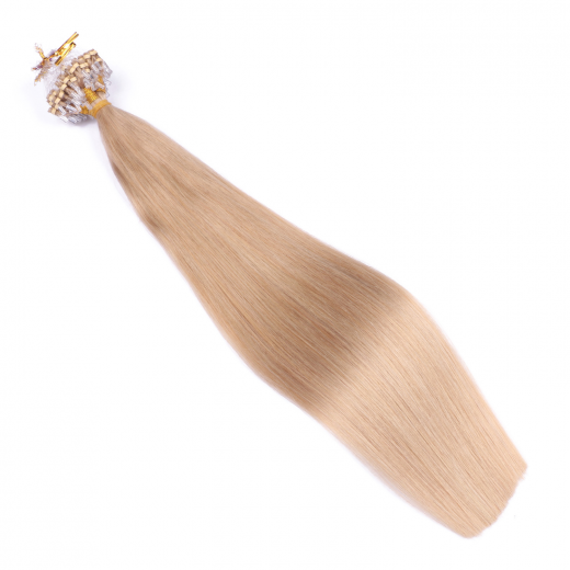 25 x Micro Ring / Loop - 101 Mittelblondasch - Hair Extensions 100% Echthaar - NOVON EXTENTIONS 50 cm - 0,5 g