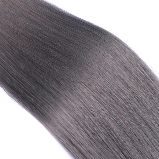 25 x Micro Ring / Loop - Darkgrey - Hair Extensions 100% Echthaar - NOVON EXTENTIONS 50 cm - 0,5 g