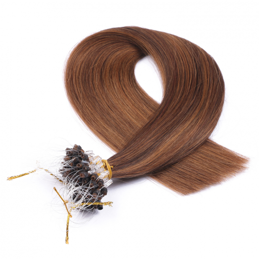 25 x Micro Ring / Loop - 4/30 Gestr�hnt - Hair Extensions 100% Echthaar - NOVON EXTENTIONS 50 cm - 0,5 g