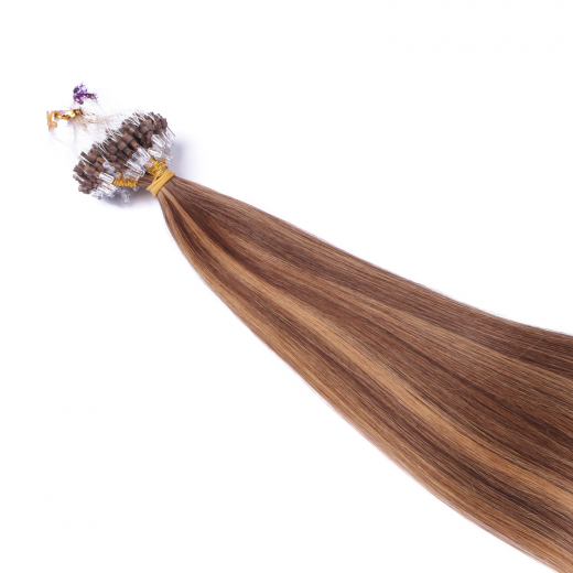 25 x Micro Ring / Loop - 6/12 Gestr�hnt - Hair Extensions 100% Echthaar - NOVON EXTENTIONS 50 cm - 1 g